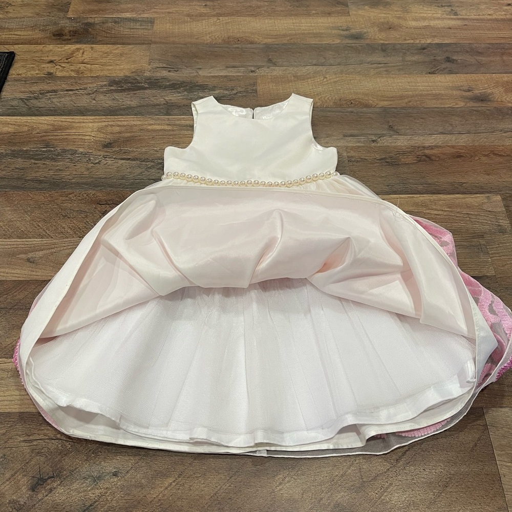 American Princess White and Pink A-Line Sundress for Weddings - Picture 10 of 12